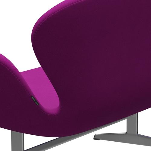 Fritz Hansen Swan Sofa 2 Seater, Satin Brushed Aluminium/Divina Violet (666)