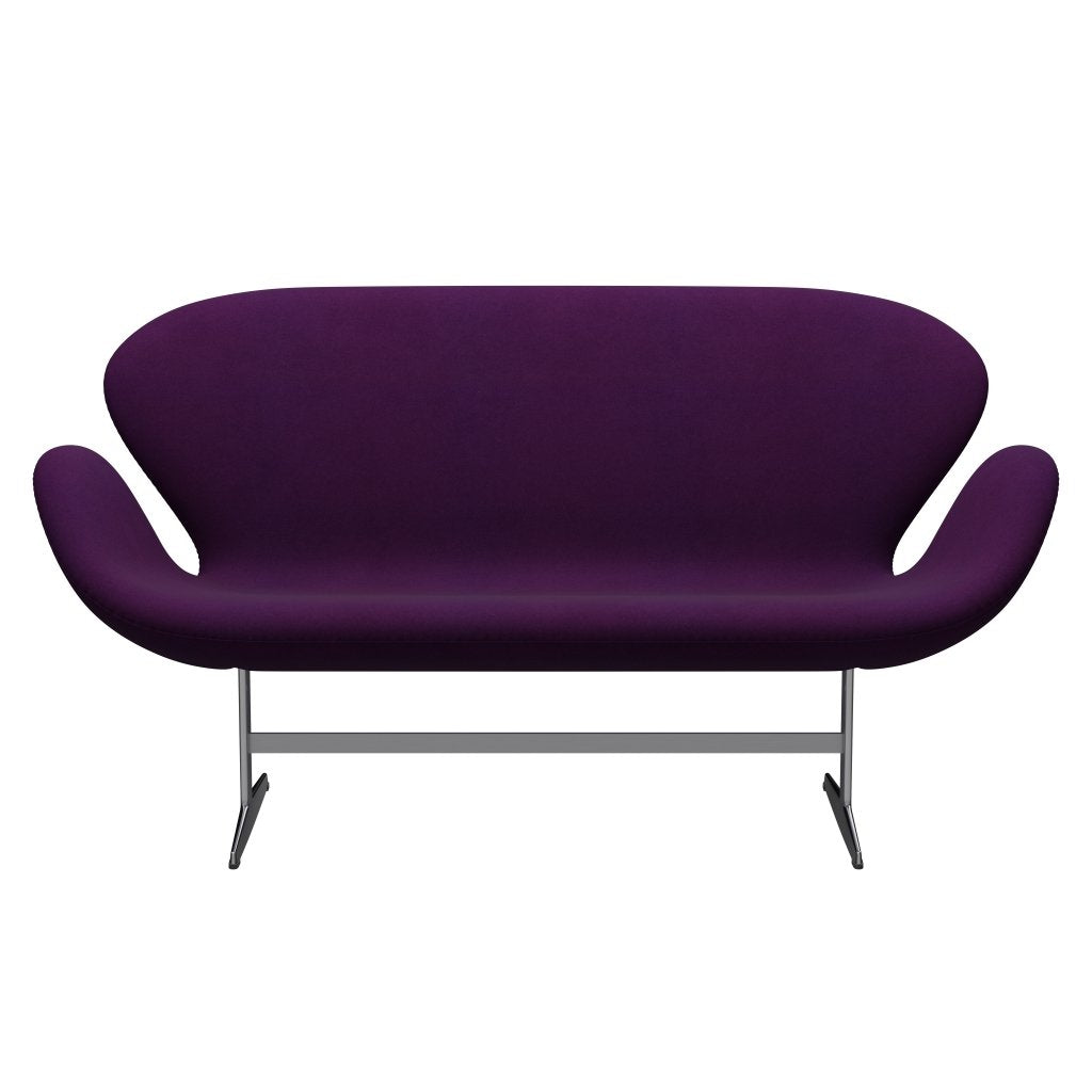 Fritz Hansen Swan Sofa 2, satynowy szczotkowany aluminium/divina Violet (696)