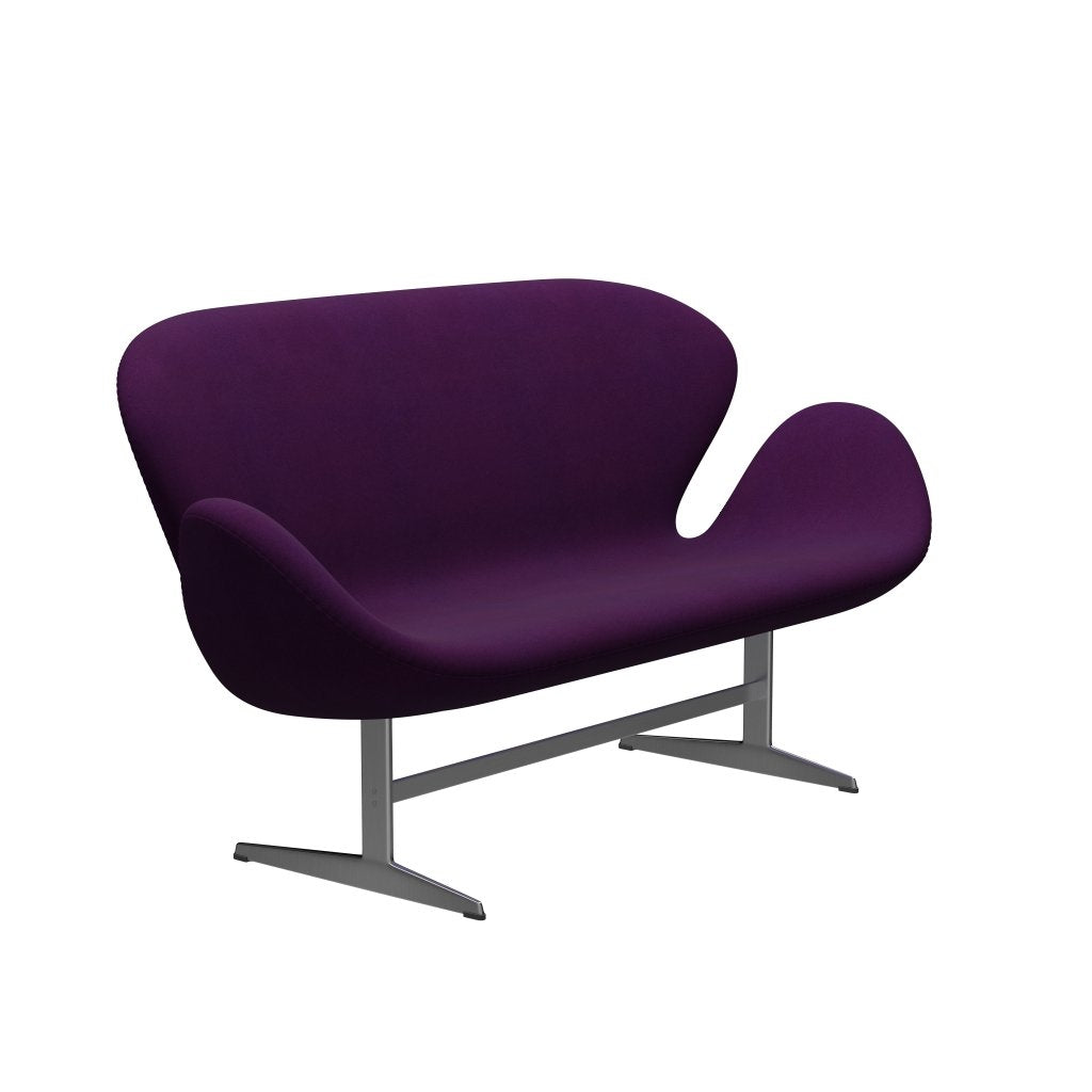 Fritz Hansen Swan Sofa 2, satynowy szczotkowany aluminium/divina Violet (696)