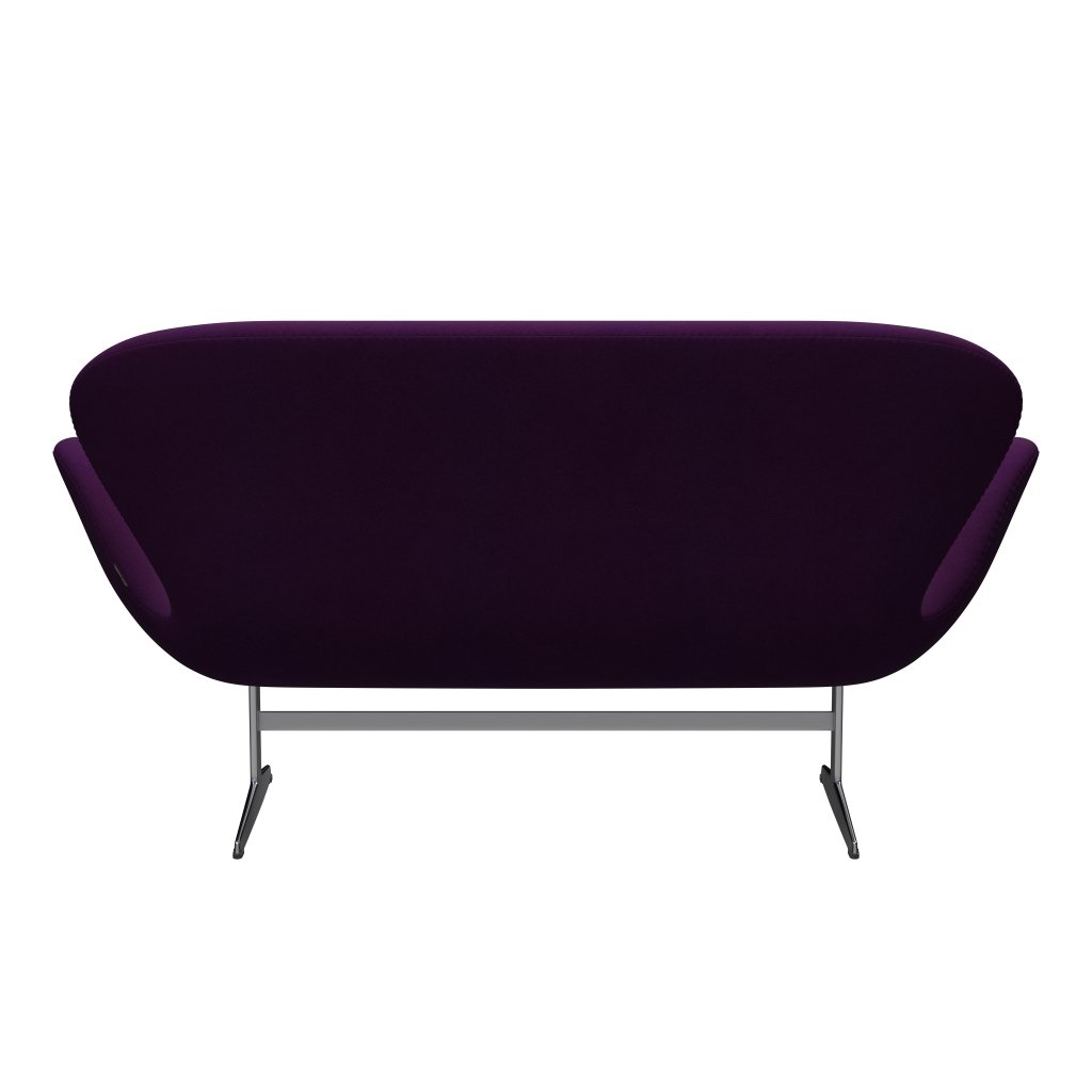 [product_category]-Fritz Hansen Swan Sofa 2 Seater, Satin Brushed Aluminium/Divina Violet (696)-Fritz Hansen-3321-DIV696-SPAL-FRI-4