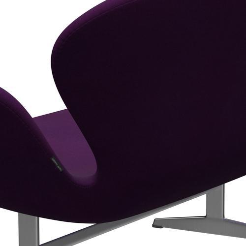 Fritz Hansen Swan Sofa 2, satynowy szczotkowany aluminium/divina Violet (696)