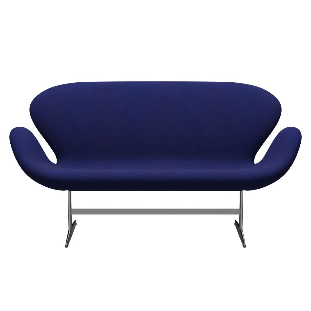 Fritz Hansen Swan Sofa 2, satynowy szczotkowany aluminium/divina Violet Dark (684)