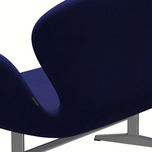 Fritz Hansen Swan Sofa 2, satynowy szczotkowany aluminium/divina Violet Dark (684)