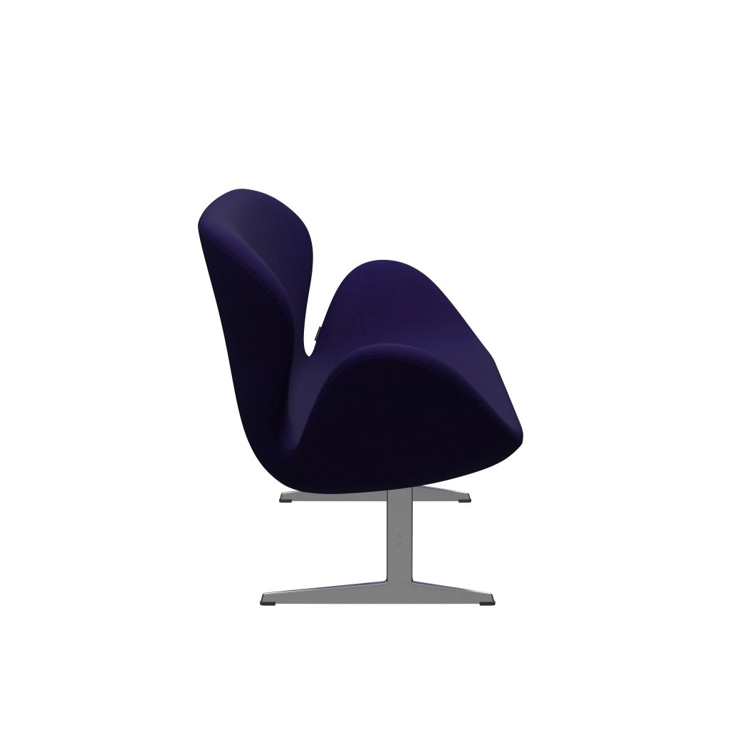 Fritz Hansen Swan Sofa 2 Seater, Satin Brushed Aluminium/Divina Violet Dark (692)