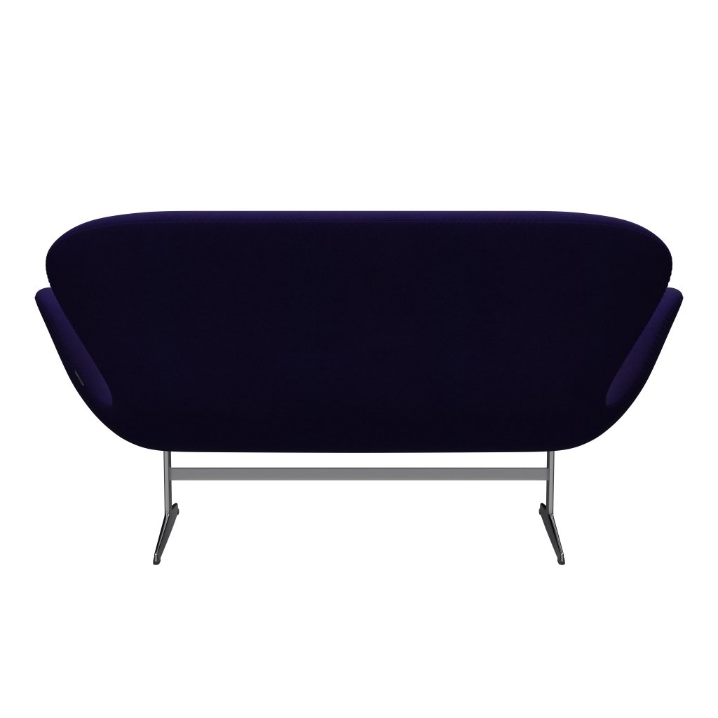 Fritz Hansen Swan Sofa 2, satynowy szczotkowany aluminium/divina Violet Dark (692)