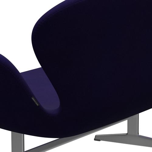 Fritz Hansen Swan Sofa 2, satynowy szczotkowany aluminium/divina Violet Dark (692)