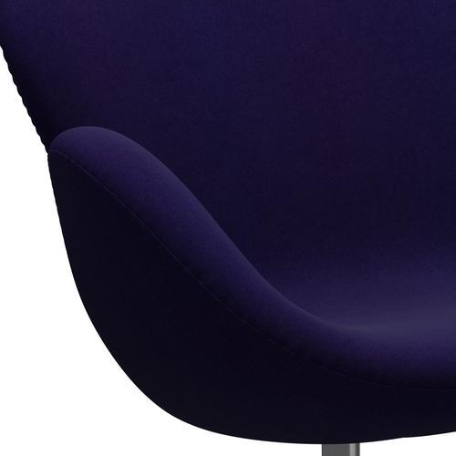 Fritz Hansen Swan Sofa 2 Seater, Satin Brushed Aluminium/Divina Violet Dark (692)