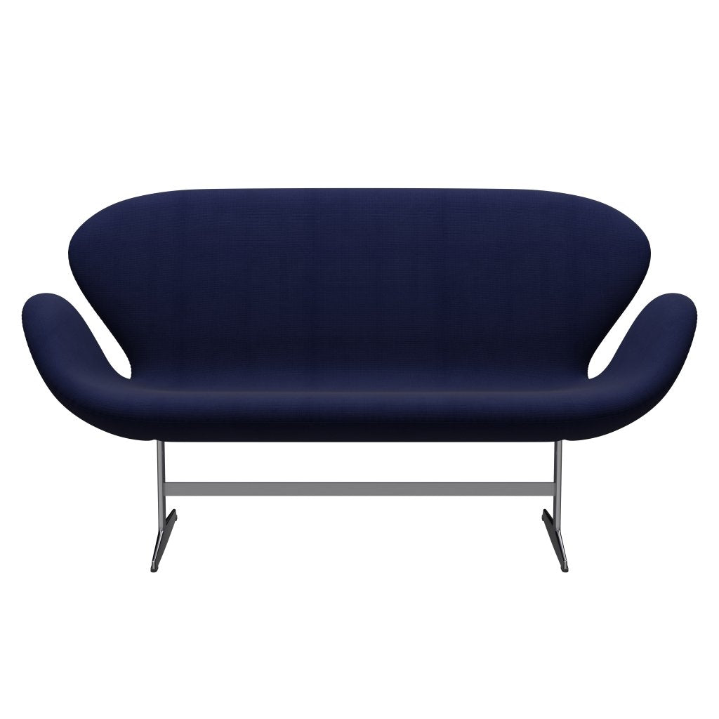 Fritz Hansen Swan Sofa 2, satynowy szczotkowany aluminium/sława ciemnoniebieska (66005)