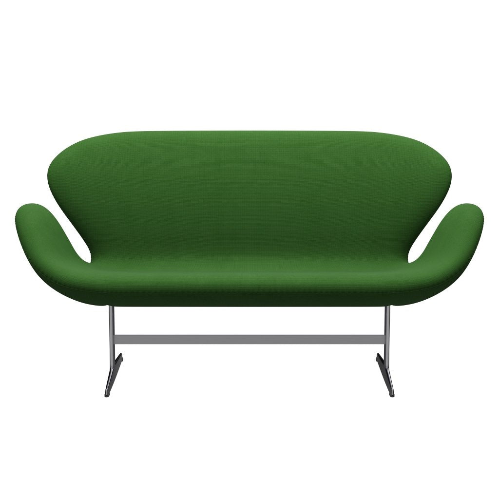 Fritz Hansen Swan Sofa 2 osobę, satynowy szczotkowany aluminium/sławę trawę zielony