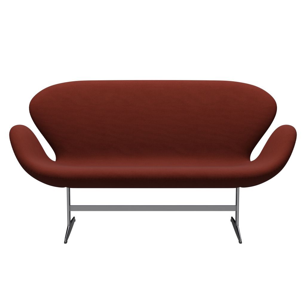 Fritz Hansen Swan Sofa 2, satynowy szczotkowany aluminium/sławę jasnobrązowy (63076)