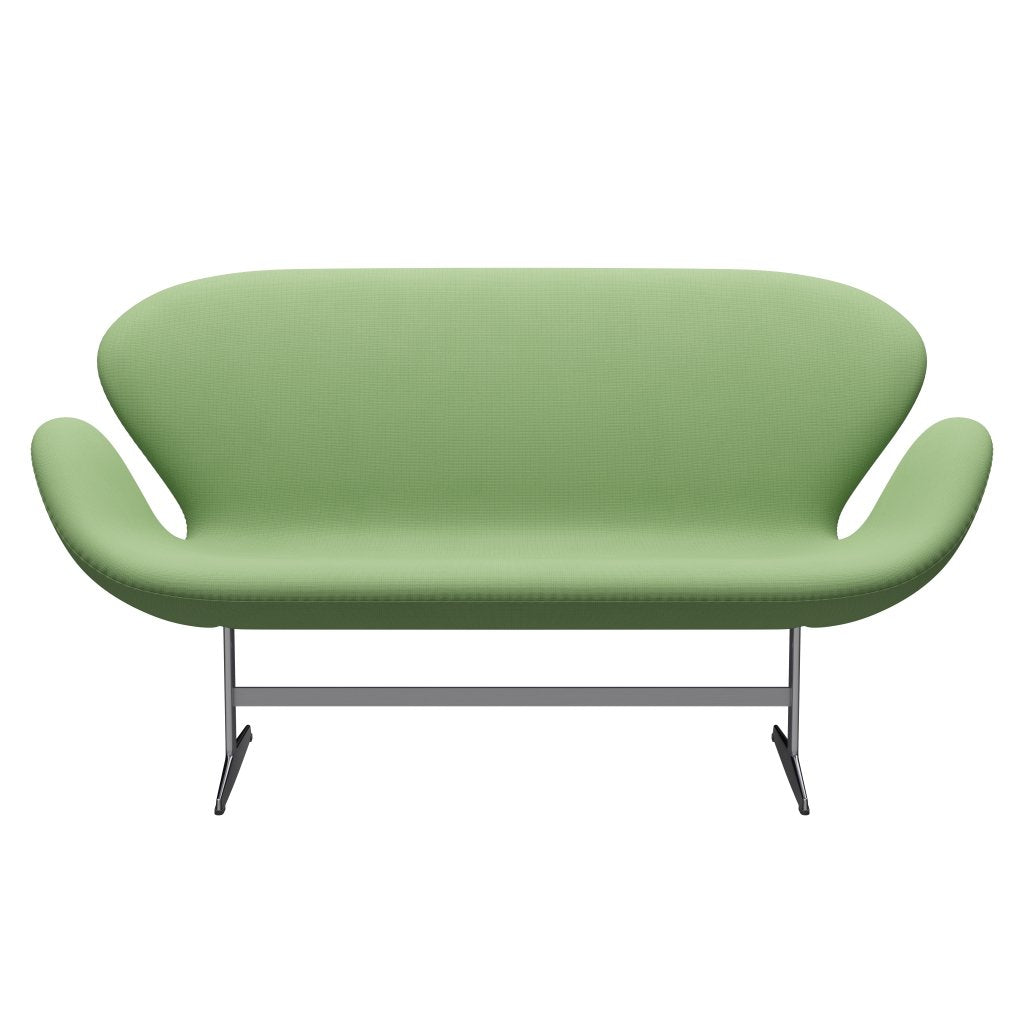 Fritz Hansen Swan Sofa 2, satynowy szczotkowany aluminium/sława jasnozielona