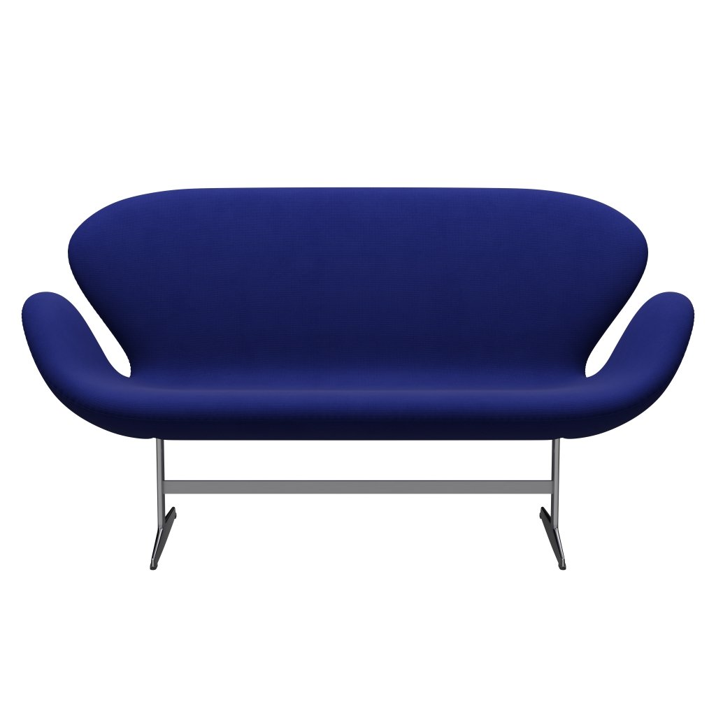 Fritz Hansen Swan Sofa 2, satynowy szczotkowany aluminium/sławę granatową (66032)