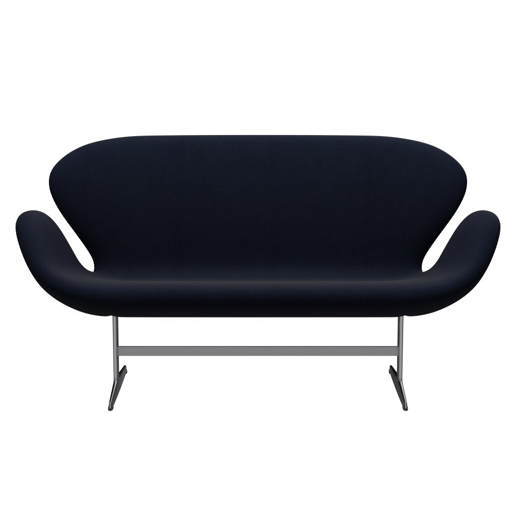 Fritz Hansen Swan Sofa 2 Seater, Satin Brushed Aluminium/Fame Navy (66061)