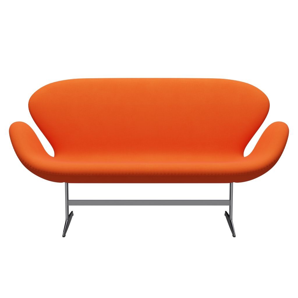 Fritz Hansen Swan Sofa 2, satynowy szczotkowany aluminium/sławę pomarańczowy (63016)