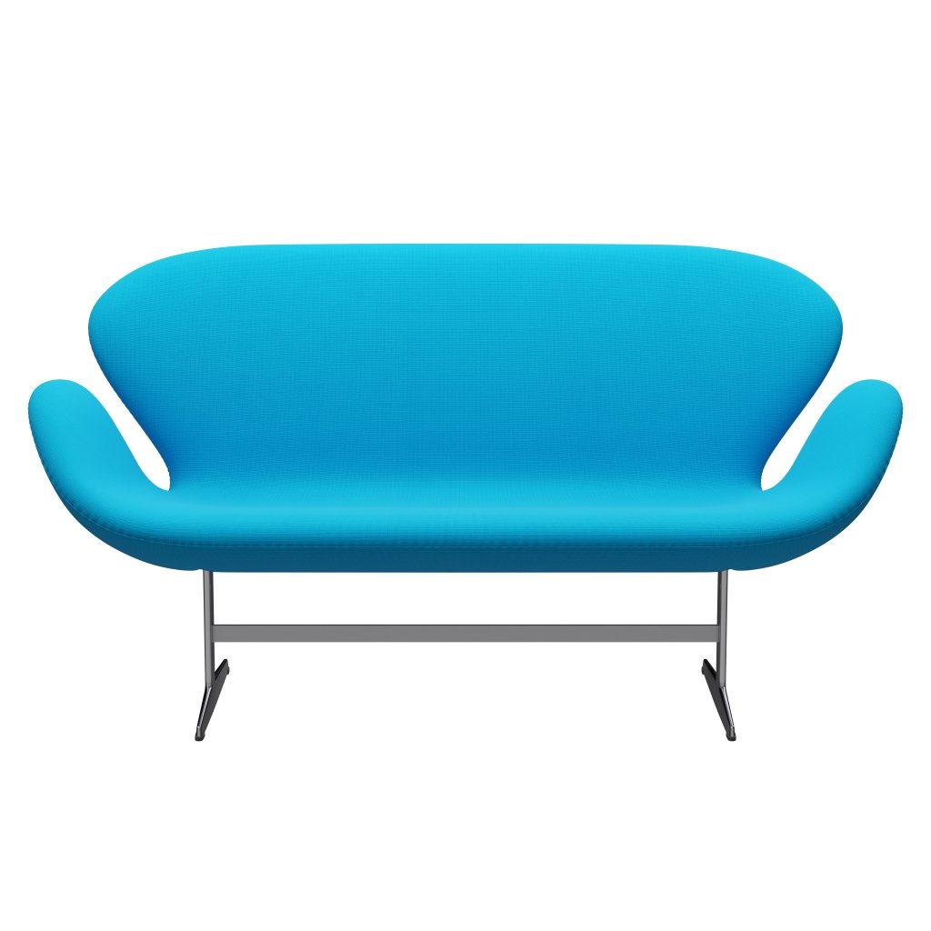 Fritz Hansen Swan Sofa 2 osobę, satynowy szczotkowany aluminium/sławę ciepły turkus