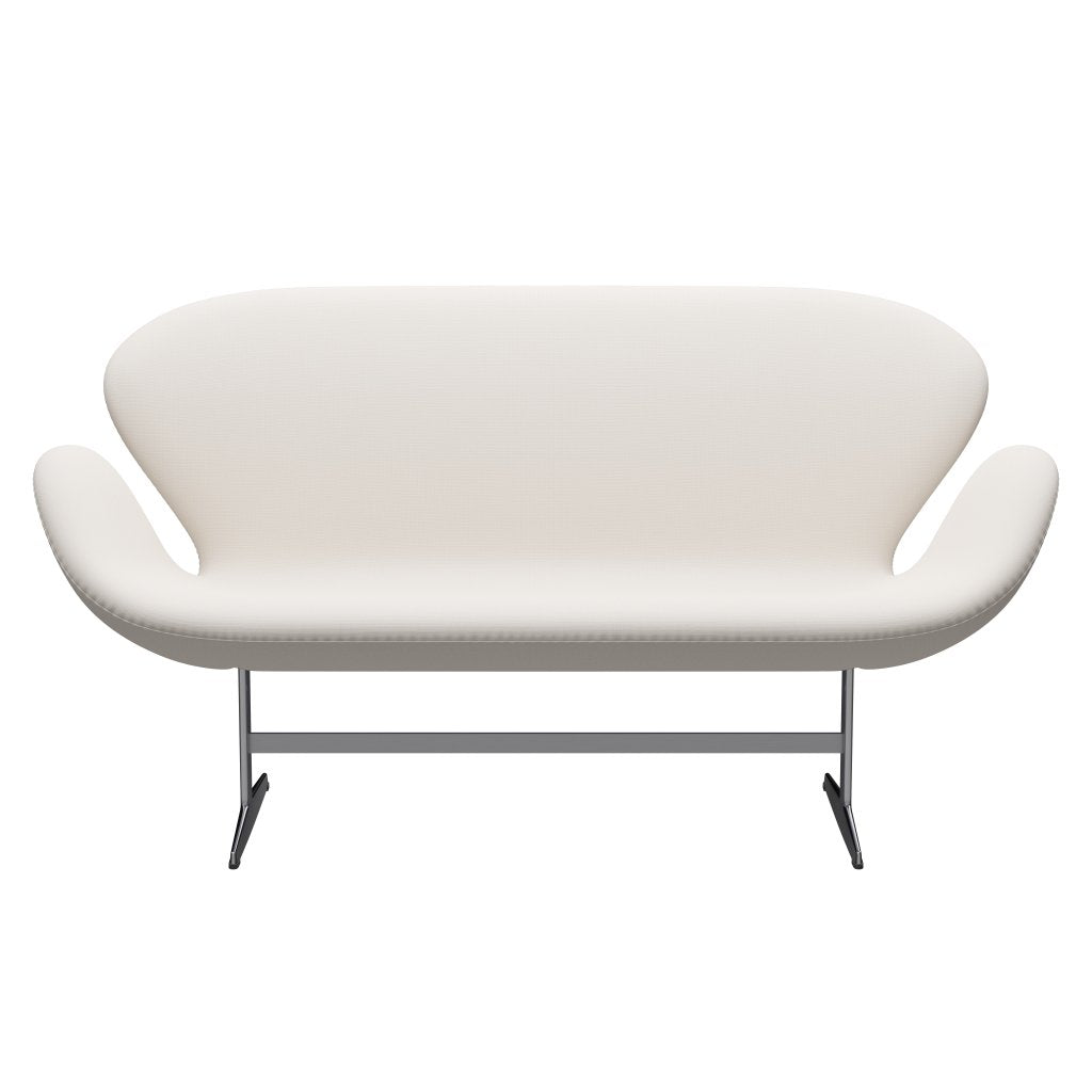 Fritz Hansen Swan Sofa 2, satynowy szczotkowany aluminium/sławę biały