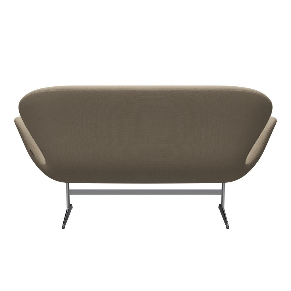 [product_category]-Fritz Hansen Swan Sofa 2 Seater, Satin Brushed Aluminium/Steelcut Beige-Fritz Hansen-3321-STI240-SPAL-FRI-4