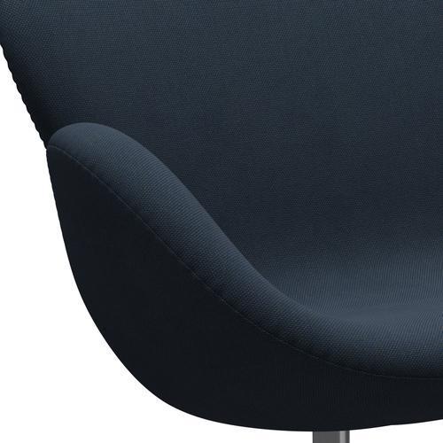 [product_category]-Fritz Hansen Swan Sofa 2 Seater, Satin Brushed Aluminium/Steelcut Trio Dark Brown Blue-Fritz Hansen-3321-STR756-SPAL-FRI-7