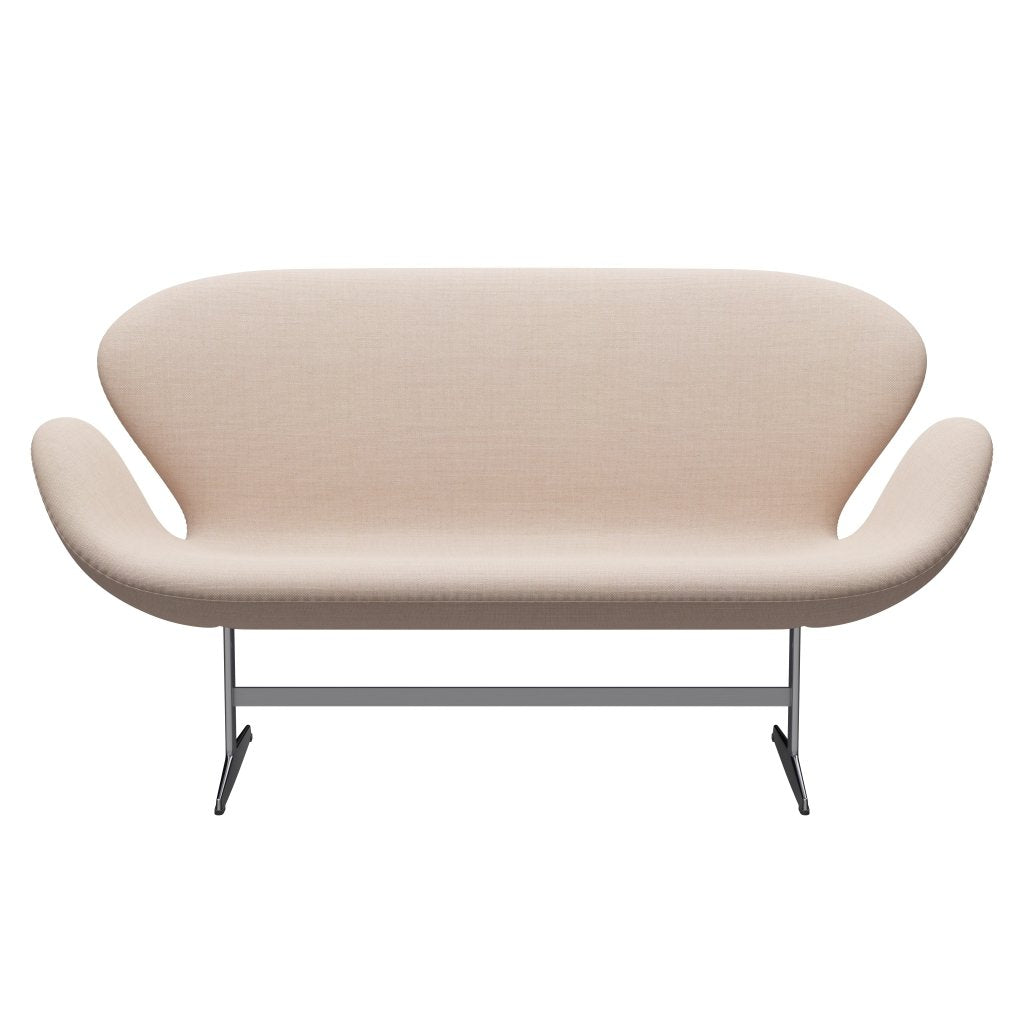 Fritz Hansen Swan Sofa 2 osobę, satynowy szczotkowany aluminium/sunniva piasek/miękki róż