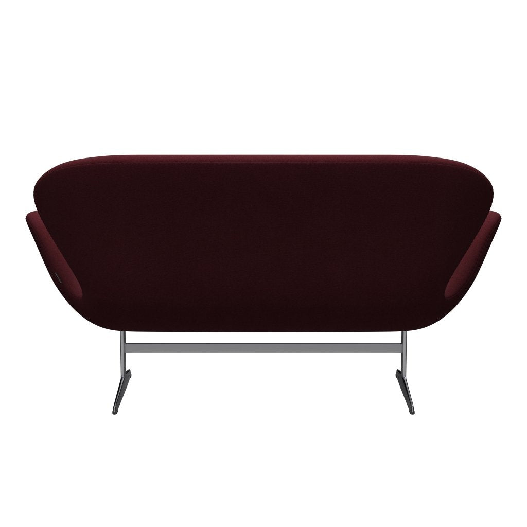 [product_category]-Fritz Hansen Swan Sofa 2 Seater, Satin Brushed Aluminium/Tonus Wine Red-Fritz Hansen-3321-TON610-SPAL-FRI-4