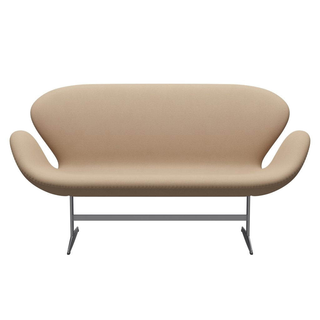 Fritz Hansen Swan Sofa 2 Seater, Silver Grey/Comfort Beige (61003)