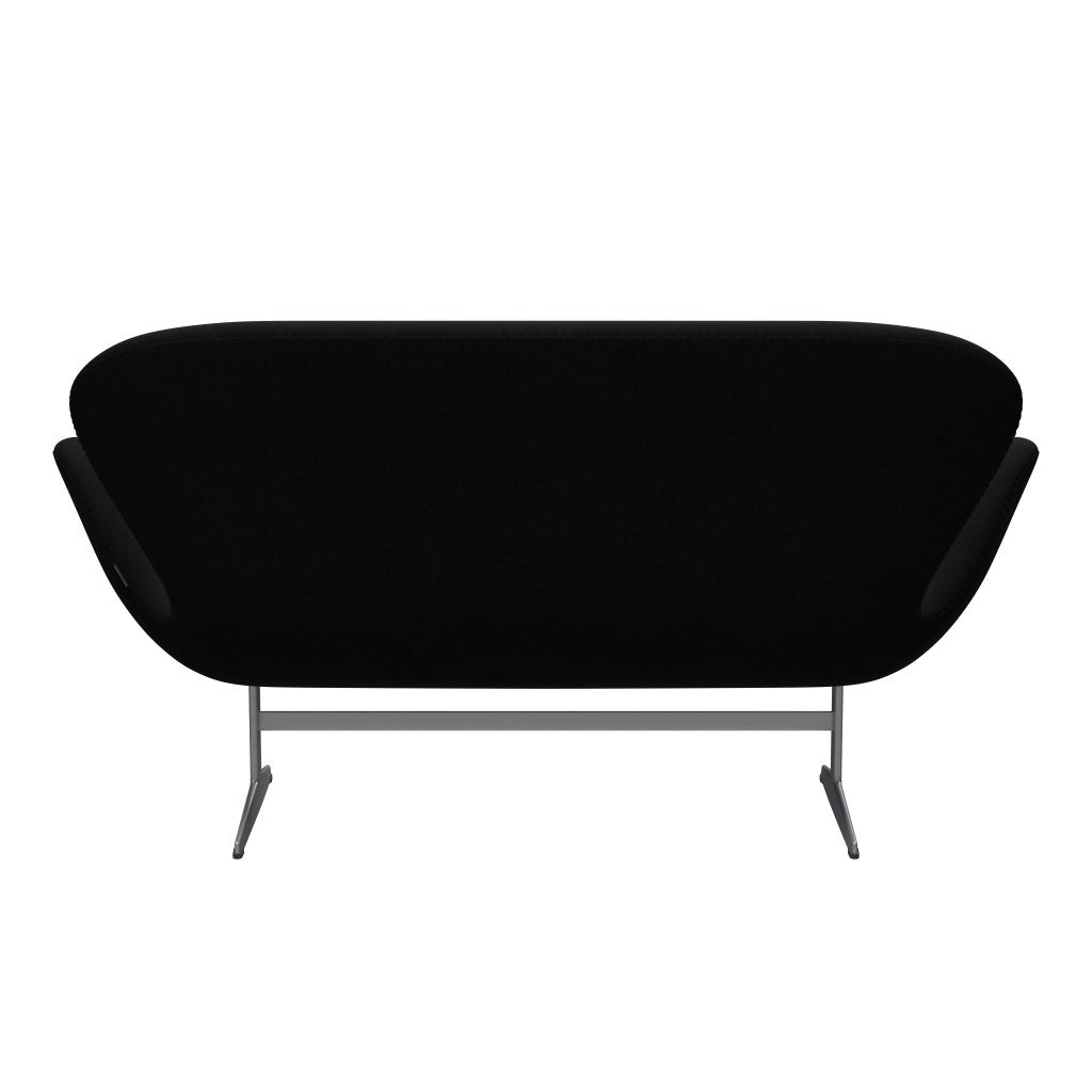 Fritz Hansen Swan Sofa 2 Seater, Silver Grey/Comfort Black (60009)