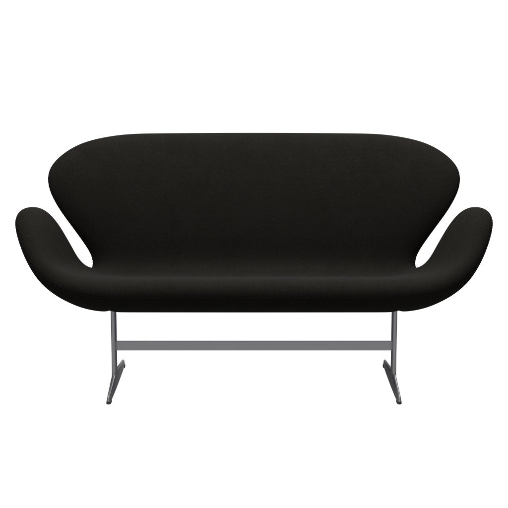 Fritz Hansen Swan Sofa 2 Seater, Silver Grey/Comfort Black (61013)