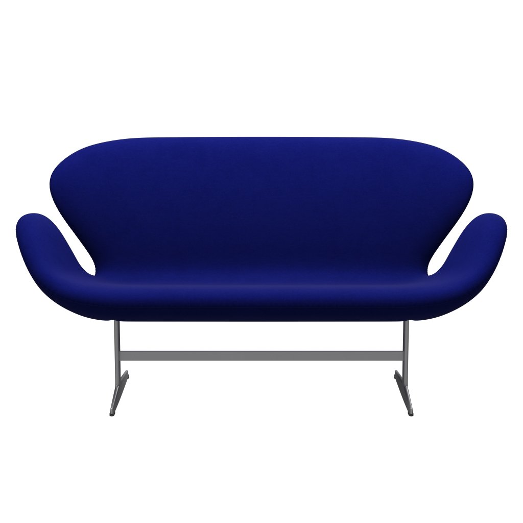 Fritz Hansen Swan Sofa 2 Seater, Silver Grey/Comfort Blue (66008)