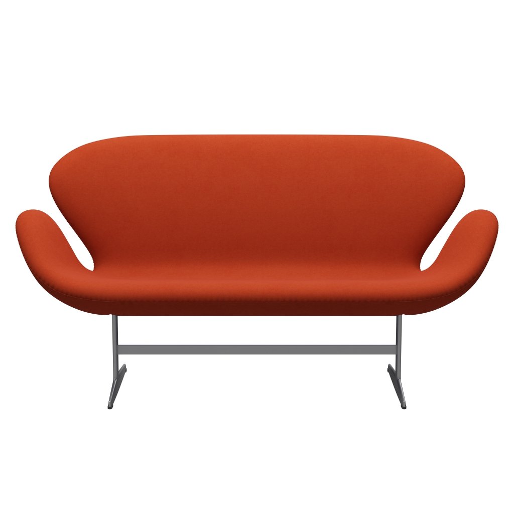 Fritz Hansen Swan Sofa 2 osobę, srebrny szary/komfort rdzy czerwonymi (09055)