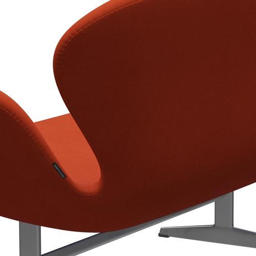 Fritz Hansen Swan Sofa 2 osobę, srebrny szary/komfort rdzy czerwonymi (09055)