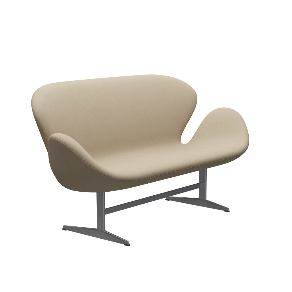 Fritz Hansen Swan Sofa 2 osobę, srebrny szary/komfort piasku (61002)