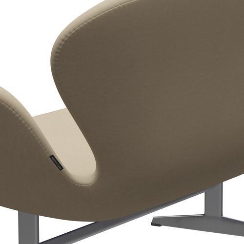 Fritz Hansen Swan Sofa 2 osobę, srebrny szary/komfort piasku (61002)