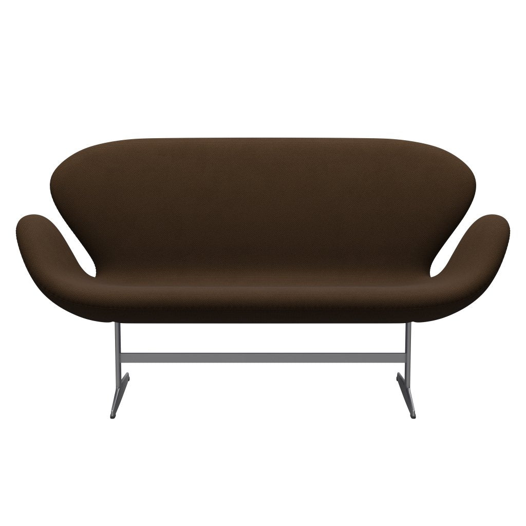 Fritz Hansen Swan Sofa 2 osobę, srebrny szary kasztan