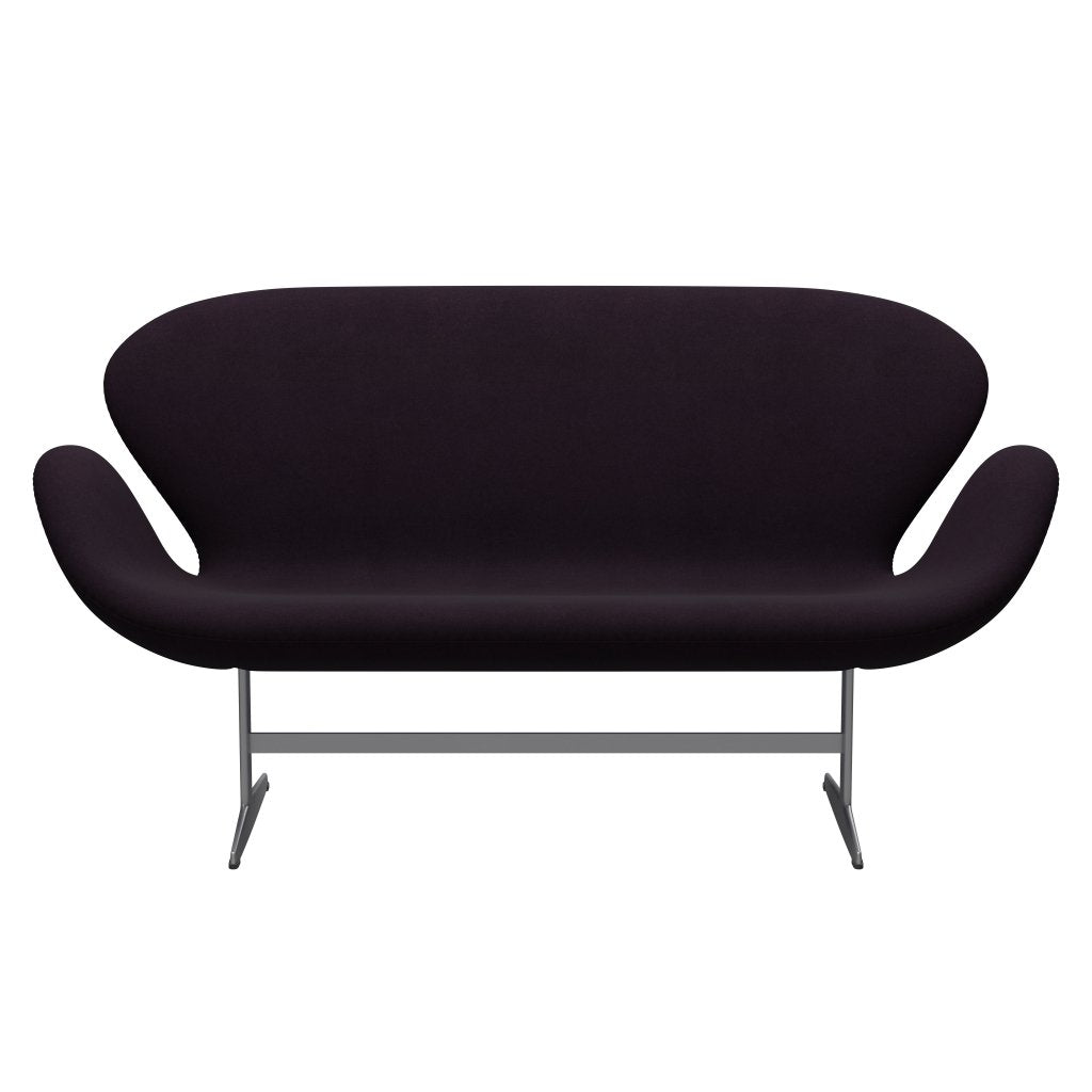 Fritz Hansen Swan Sofa 2 SEART, Srebrny Gray/Divina Bakłażon (376)