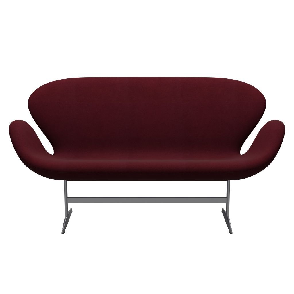 Fritz Hansen Swan Sofa 2 osobę, srebrny szary/bakłażon Divina (671)