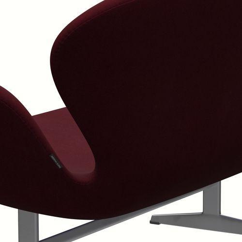 Fritz Hansen Swan Sofa 2 osobę, srebrny szary/bakłażon Divina (671)