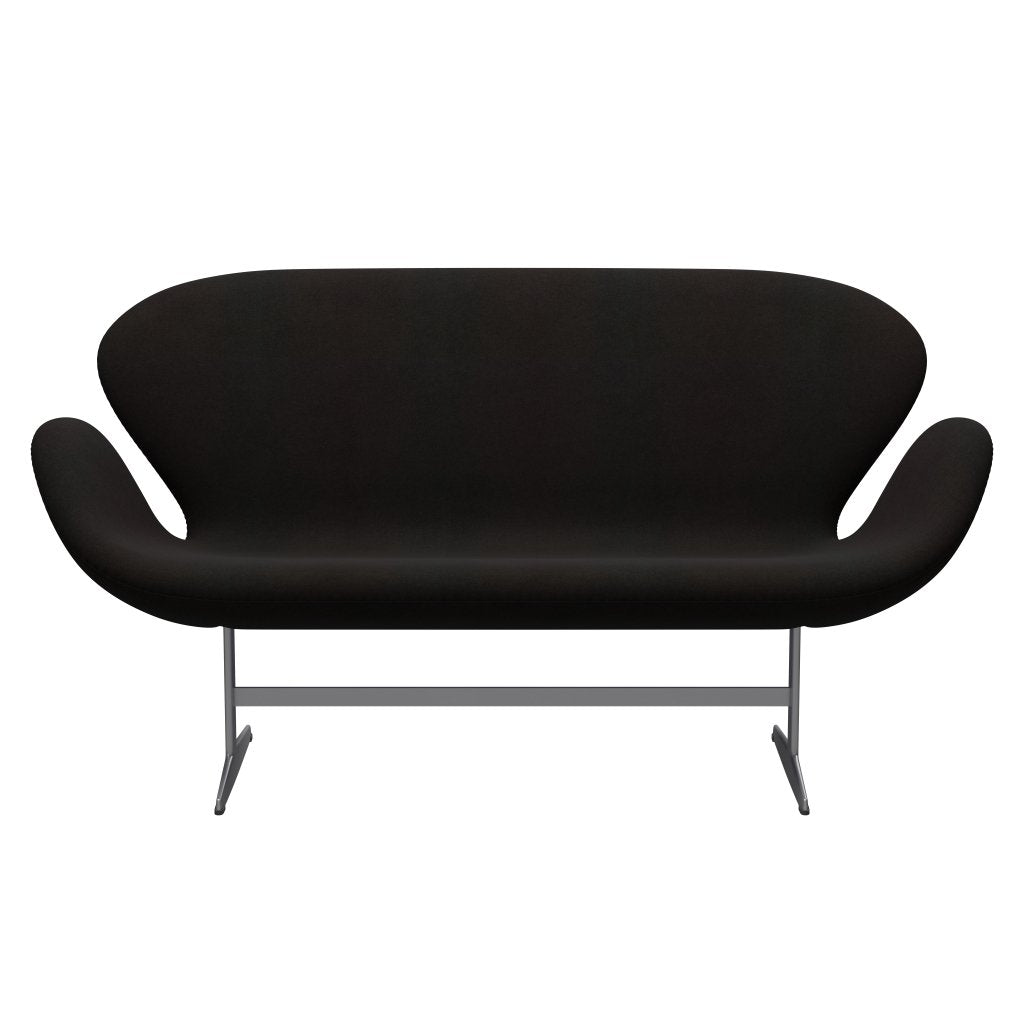 Fritz Hansen Swan Sofa 2 osobę, srebrny szary/divina ciemnobrązowy (384)