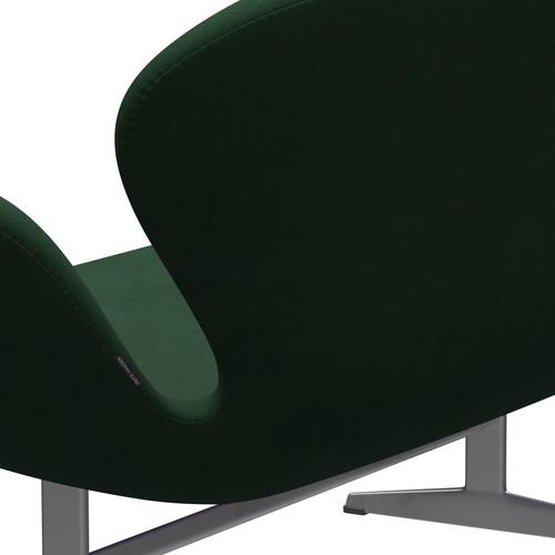 Fritz Hansen Swan Sofa 2 Seater, Silver Grey/Divina Dark Green (876)