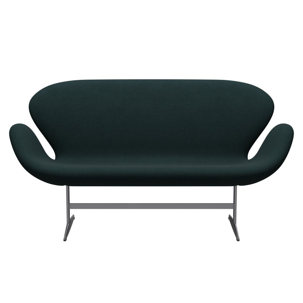 Fritz Hansen Swan Sofa 2 osobę, srebrny szary/divina Dark Green (886)