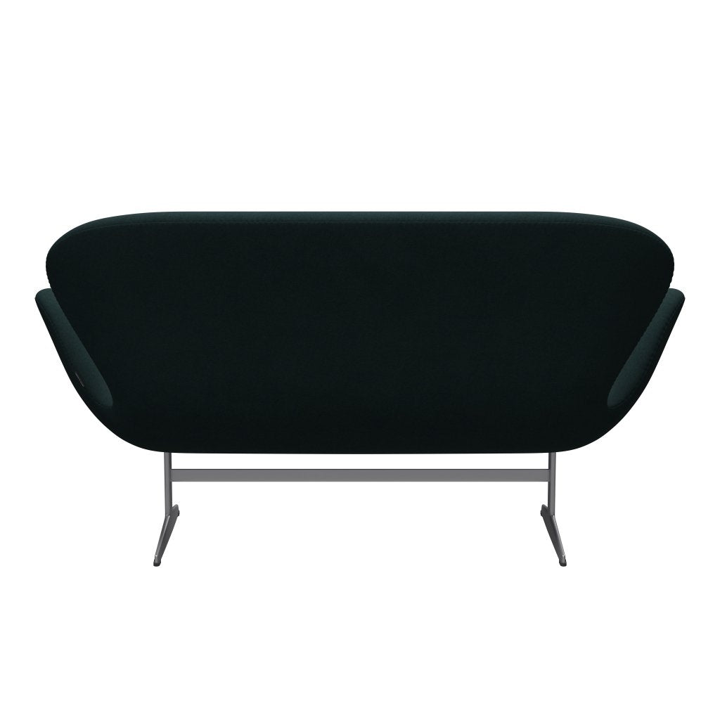 Fritz Hansen Swan Sofa 2 Seater, Silver Grey/Divina Dark Green (886)