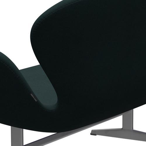 Fritz Hansen Swan Sofa 2 osobę, srebrny szary/divina Dark Green (886)