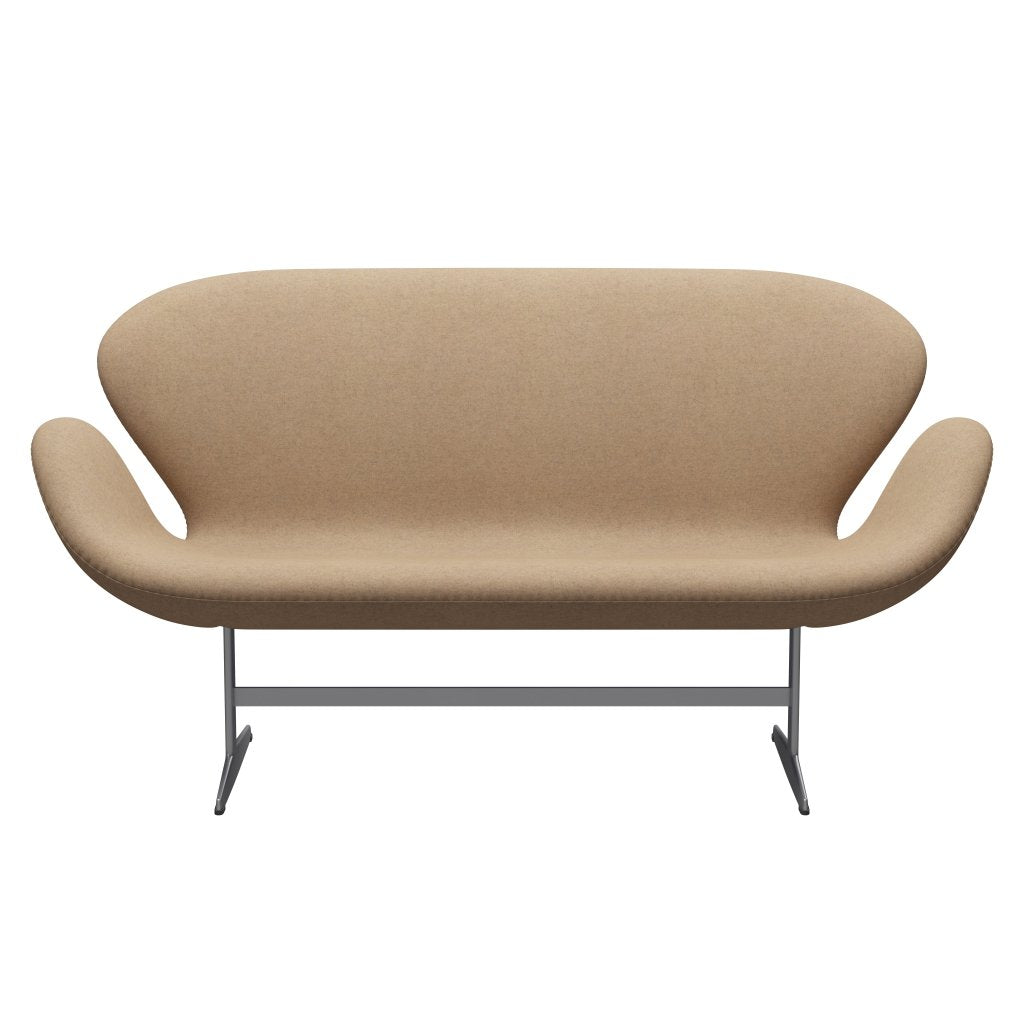 Fritz Hansen Swan Sofa 2 osobę, srebrny szary/divina md cappuccino