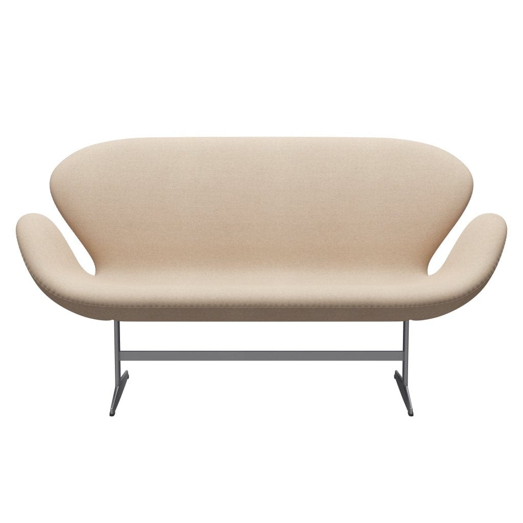 Fritz Hansen Swan Sofa 2 Seater, Silver Grey/Divina Md Crème