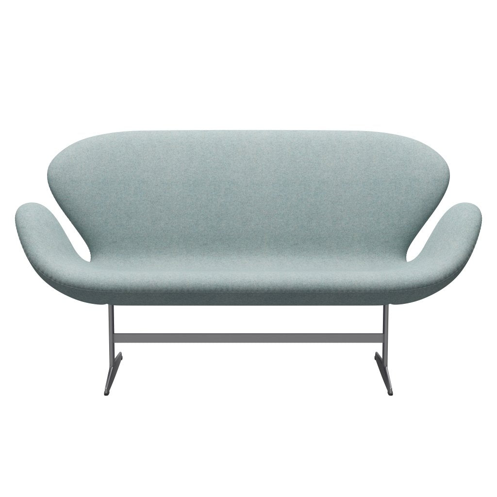 [product_category]-Fritz Hansen Swan Sofa 2 Seater, Silver Grey/Divina Md Mint-Fritz Hansen-3321-DMD813-SGBASE-FRI-1