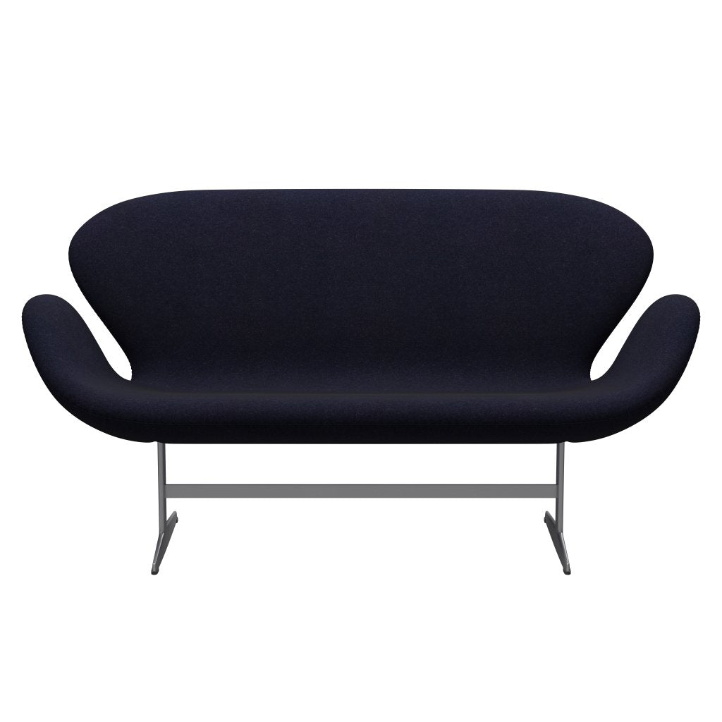 Fritz Hansen Swan Sofa 2 osobę, srebrny szary/divina md granatowy ciemny