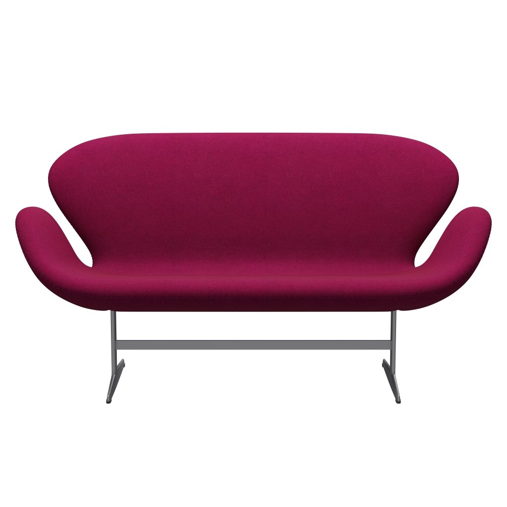 FRITZ HANSEN SWAN SOFA 2 SEART, Srebrna szary/divina Melange Lipstick Pink