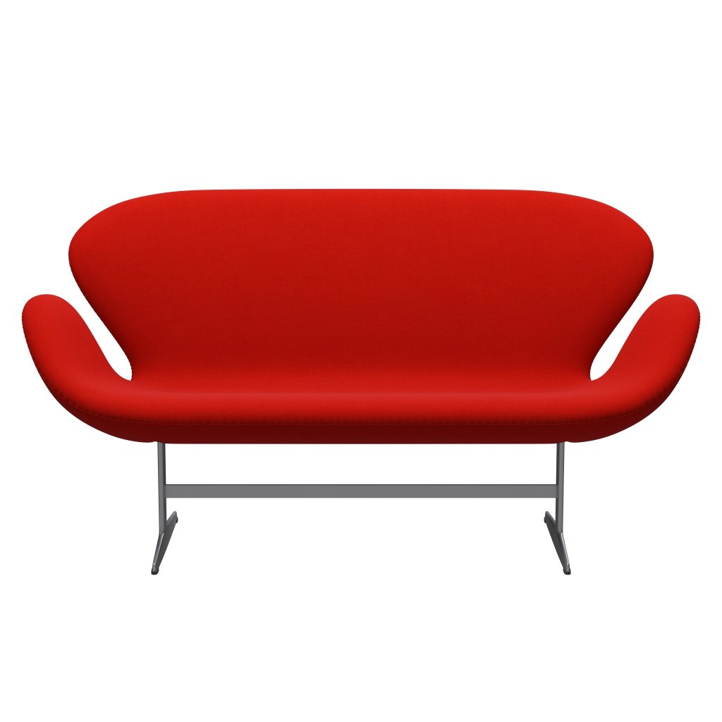 FRITZ HANSEN SWAN SOFA 2 SEART, Srebrny Gray/Divina Red (562)