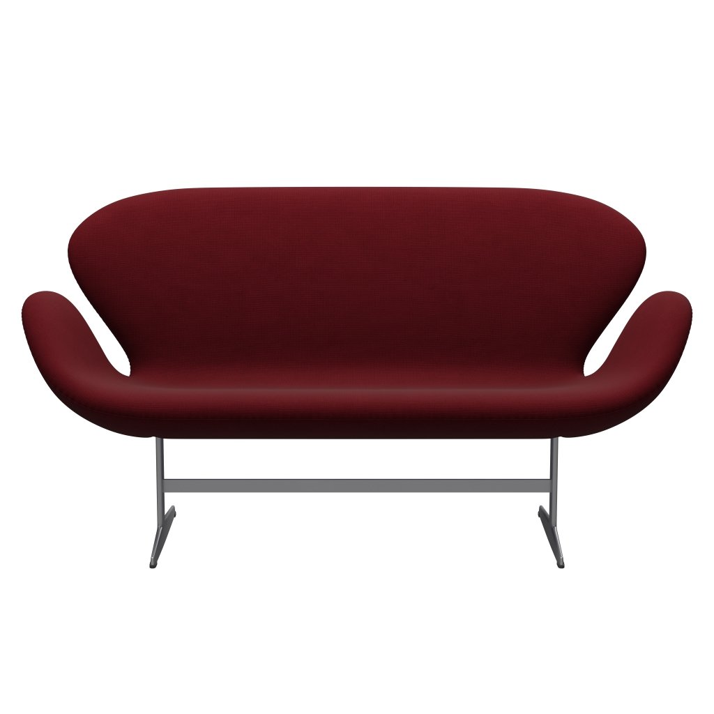 Fritz Hansen Swan Sofa 2 osobę, srebrny szary/sławę Bordeaux (64058)