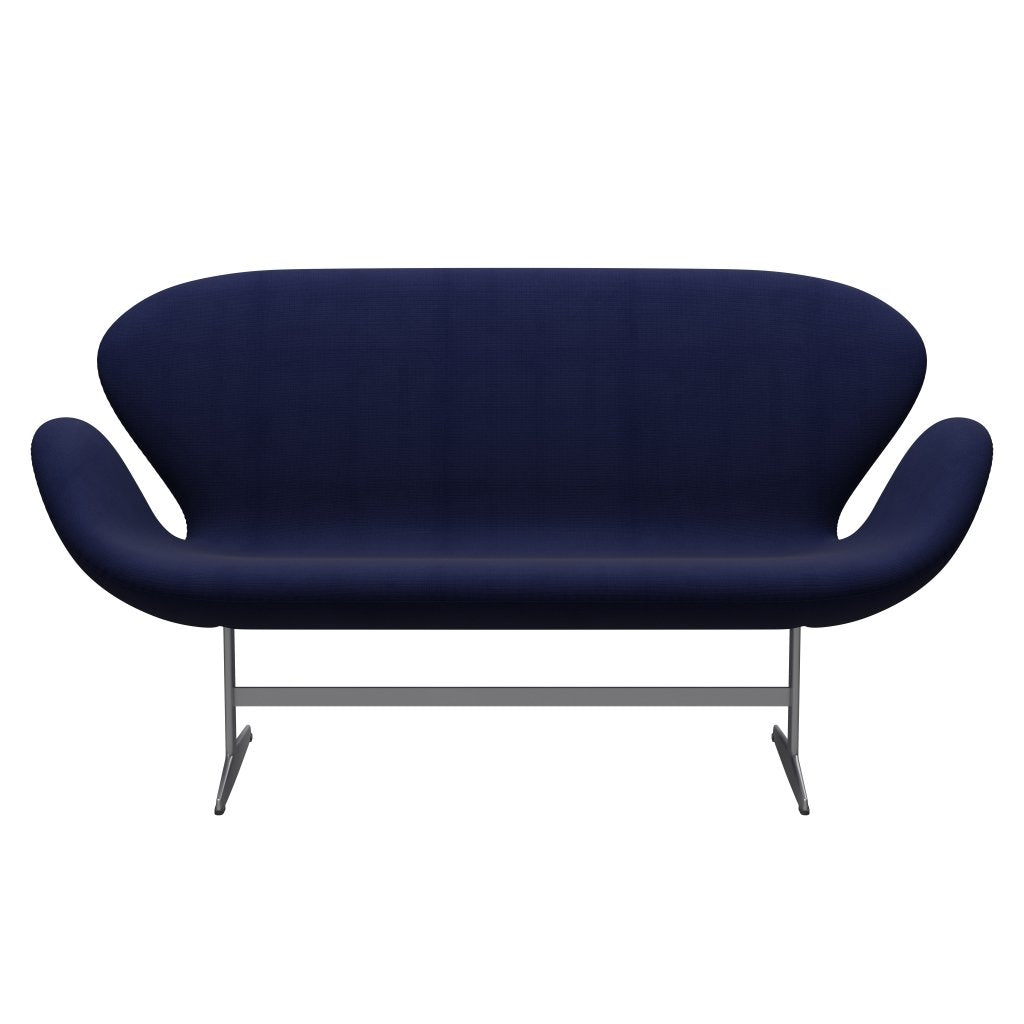 Fritz Hansen Swan Sofa 2 Seater, Silver Grey/Fame Dark Blue (66005)