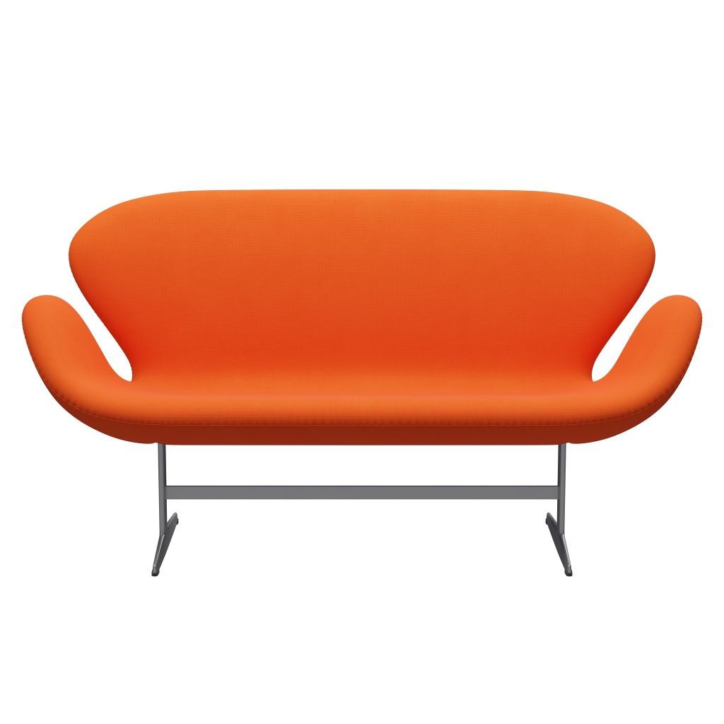 Fritz Hansen Swan Sofa 2 Seater, Silver Grey/Fame Orange (63016)